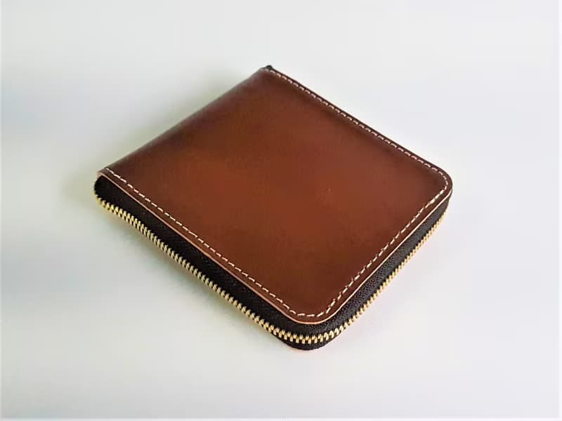 義大利手染拉鏈式短夾/皮夾/免費禮盒包裝