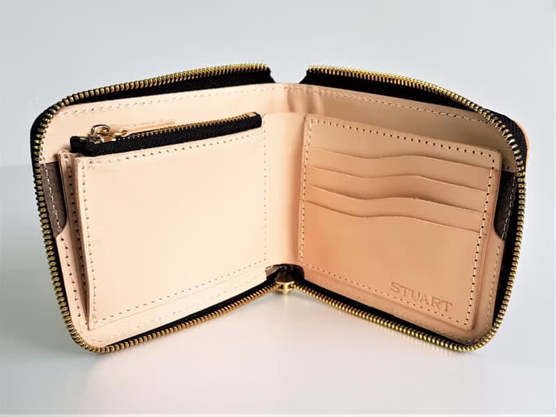 義大利手染拉鏈式短夾/皮夾/免費禮盒包裝