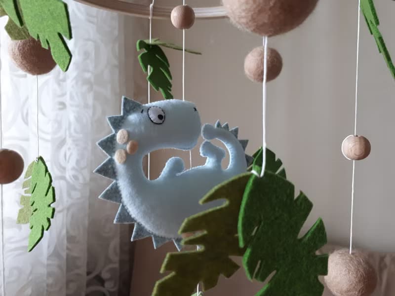 Dinosaur baby mobile nursery decor, crib mobile, expecting mom gift