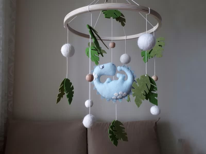 Dinosaur baby mobile nursery decor, crib mobile, expecting mom gift