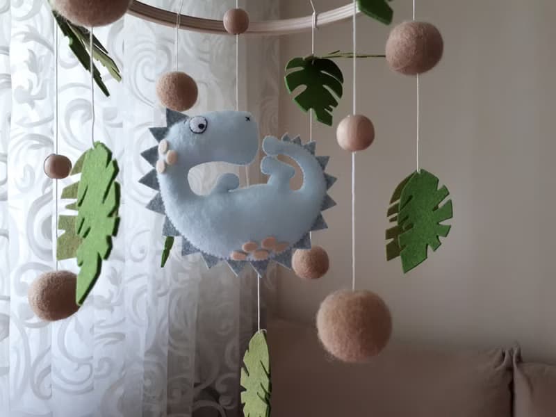 Dinosaur baby mobile nursery decor, crib mobile, expecting mom gift
