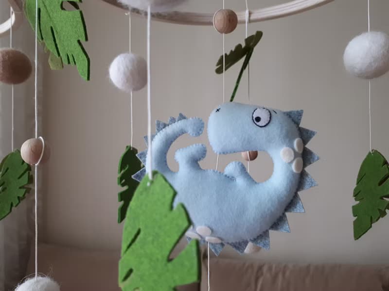 Dinosaur baby mobile nursery decor, crib mobile, expecting mom gift