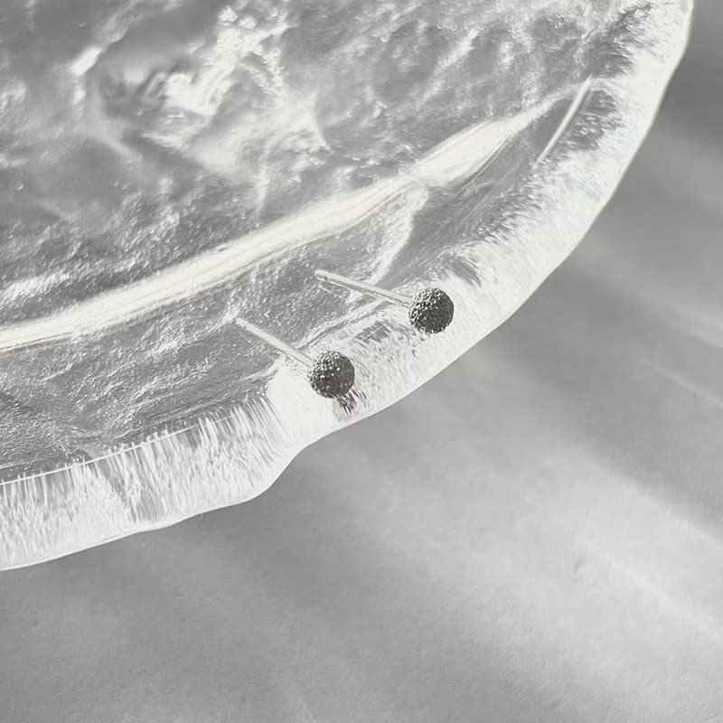 │簡約│磨砂光珠耳針 • 純銀耳環 耳夾 • 可碰水 • 抗過敏