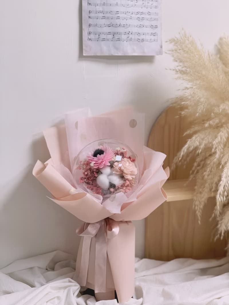 氣質波波球花束 不消氣壓克力花球 情人花束 生日禮物 告白 七夕