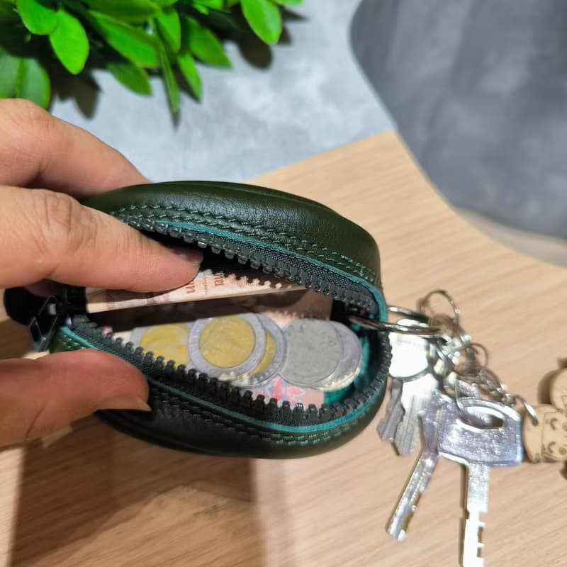 Genuine leather Coin pocket - Forest Green color