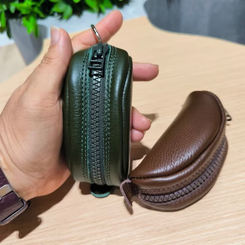 Genuine leather Coin pocket - Forest Green color