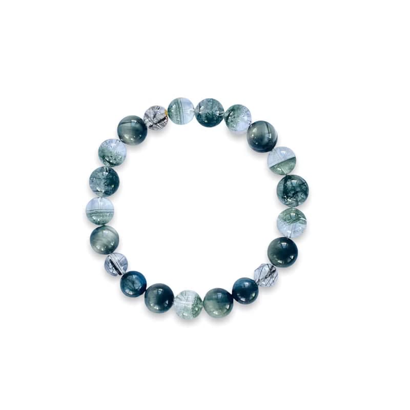 湛金店 原創設計 黑髮晶 綠幽靈 鷹眼石