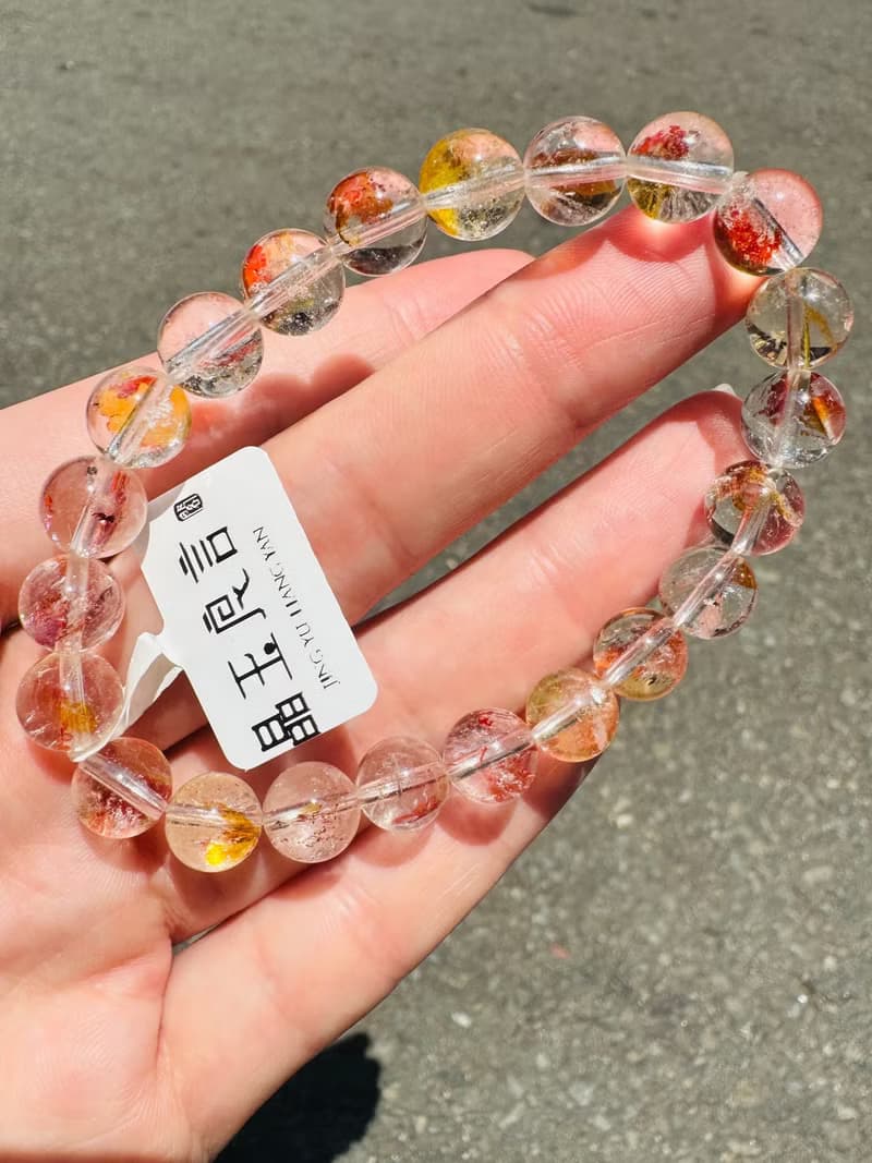 精品錦鯉紅膠花水晶8.5mm19.60g富貴吉祥鎮宅辟邪擋煞淨化催桃花