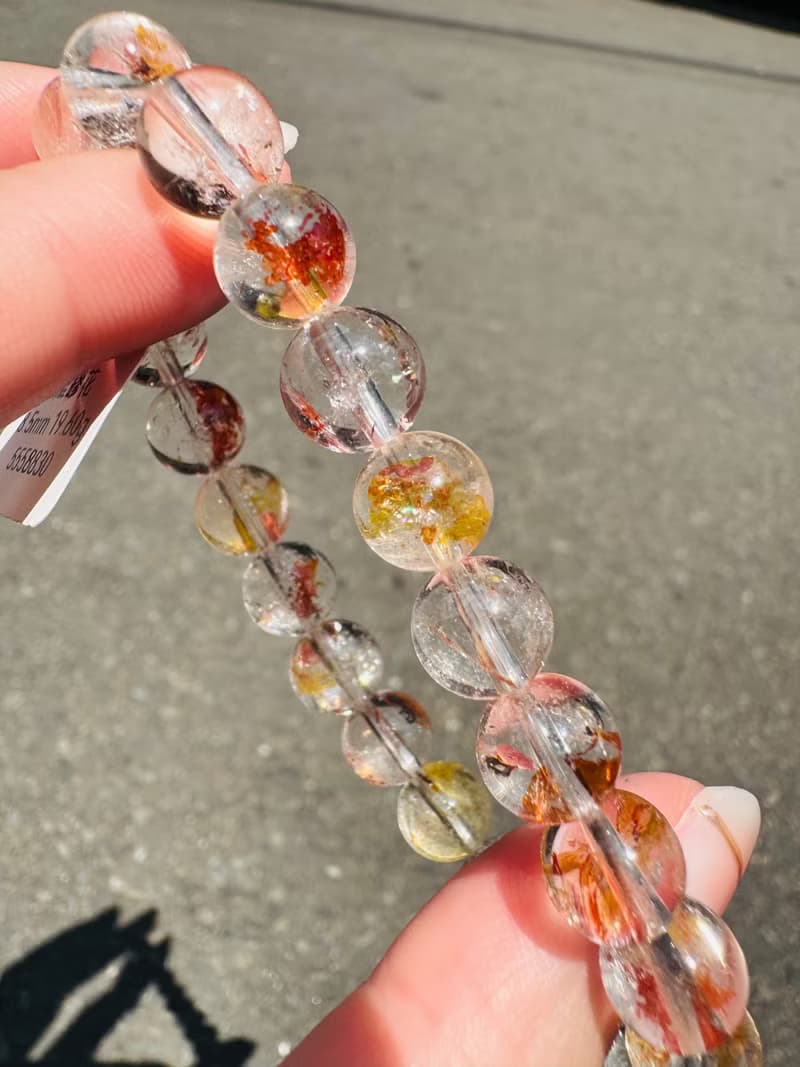 精品錦鯉紅膠花水晶8.5mm19.60g富貴吉祥鎮宅辟邪擋煞淨化催桃花