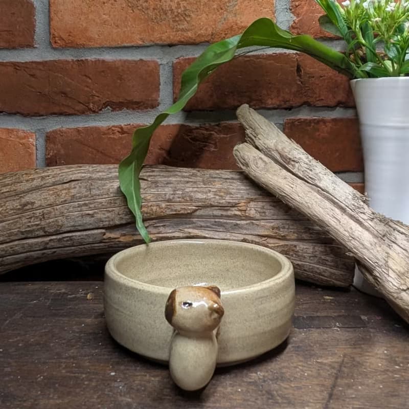 等熱湯喝的卡皮巴拉 湯碗 鶯歌 手作 文創 插花也可以 陶花碗