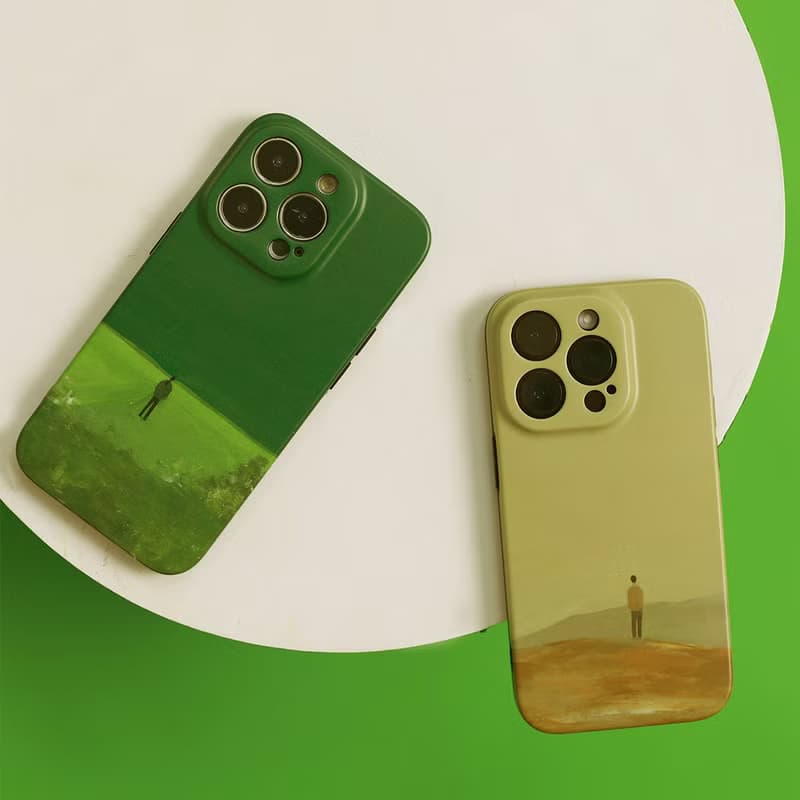 原創 日系插畫發光女孩iPhone全包手機殼情侶