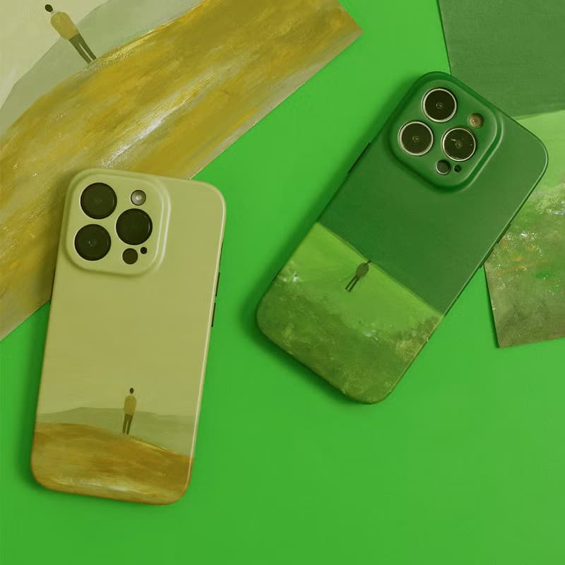 原創 日系插畫發光女孩iPhone全包手機殼情侶
