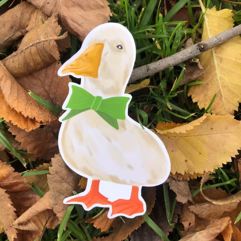 手繪可愛插畫 防水鴨鴨貼紙  筆電 行李箱貼 水壺 貼紙