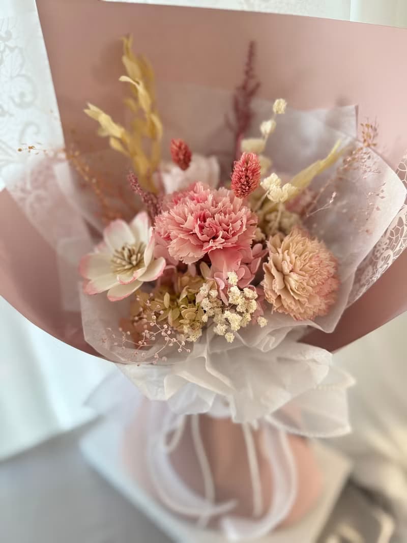 母親節永生花花束 康乃馨
