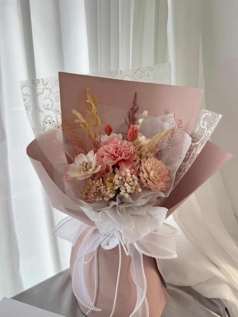 母親節永生花花束 康乃馨
