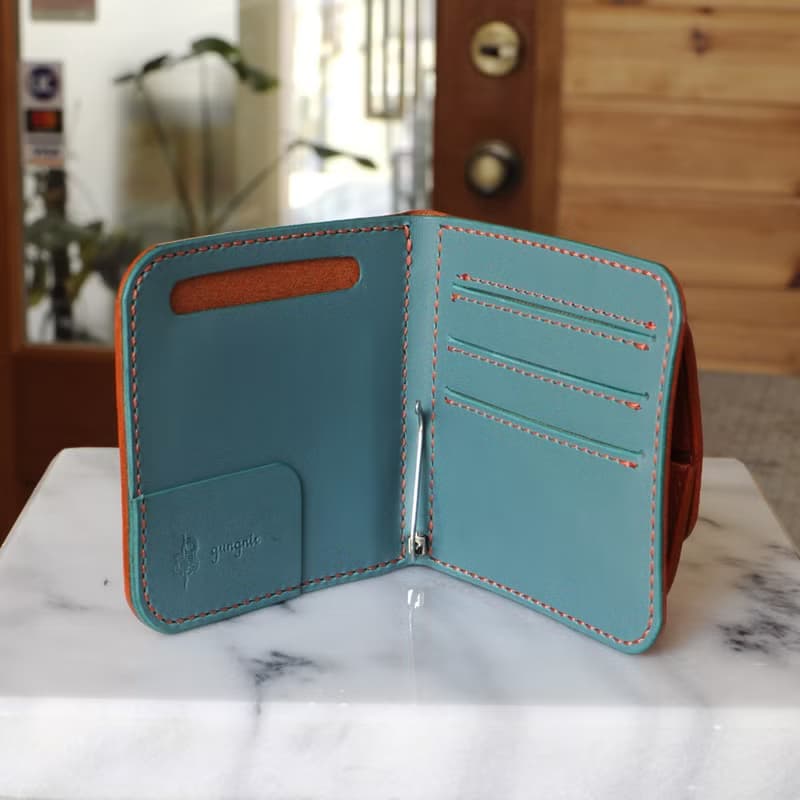 マネークリップの折財布B　No.4　ブッテーロ