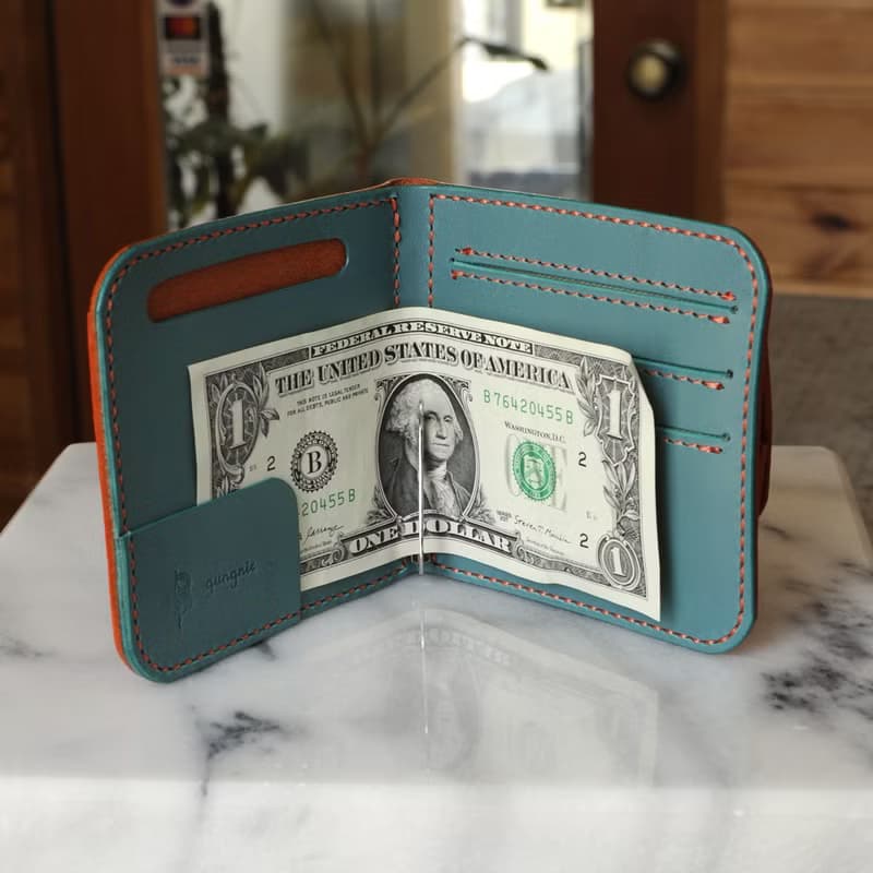 マネークリップの折財布B　No.4　ブッテーロ