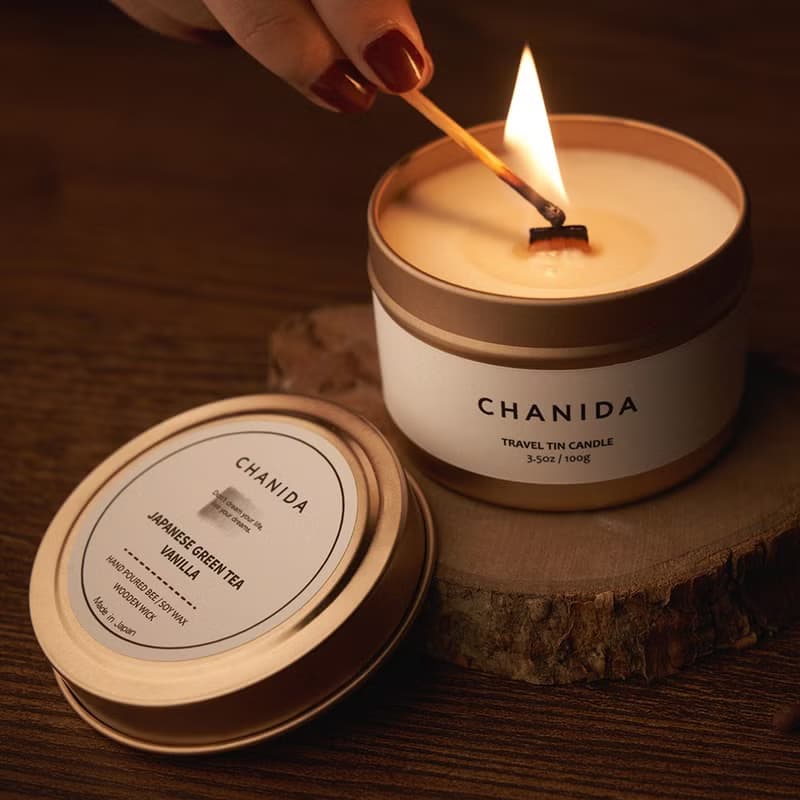 CHANIDA/旅行錫罐蠟燭/白茶・桂花