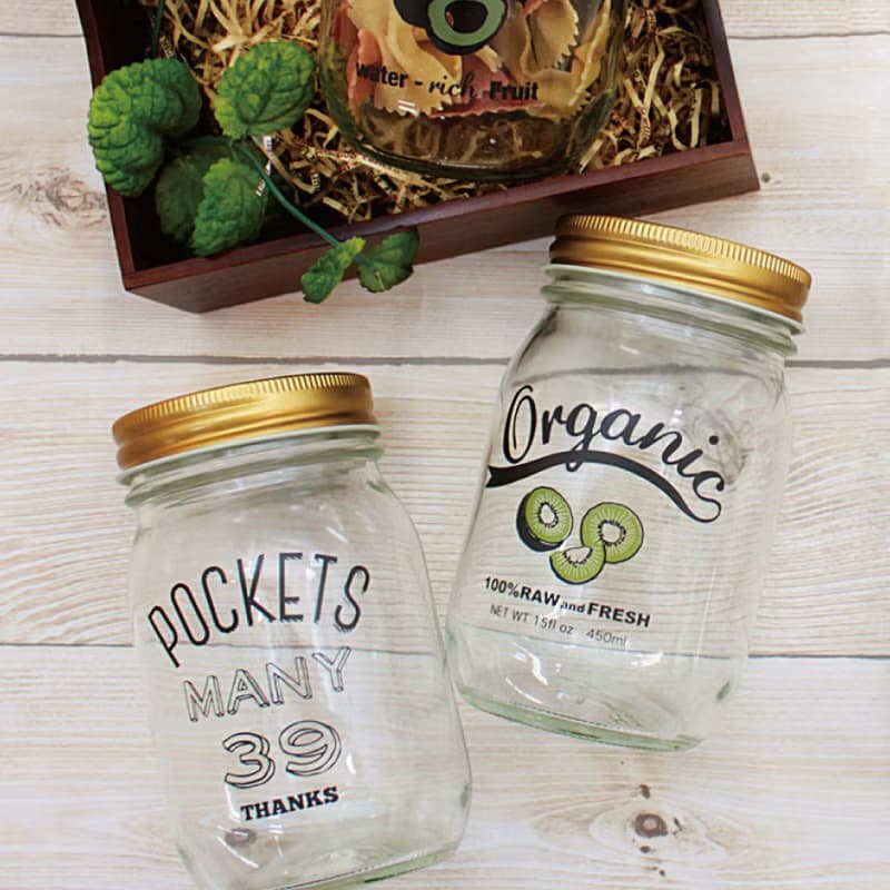 Classic Glass Drink Jar 450ml Juice Cocktail Flower Container Picnic Lunch