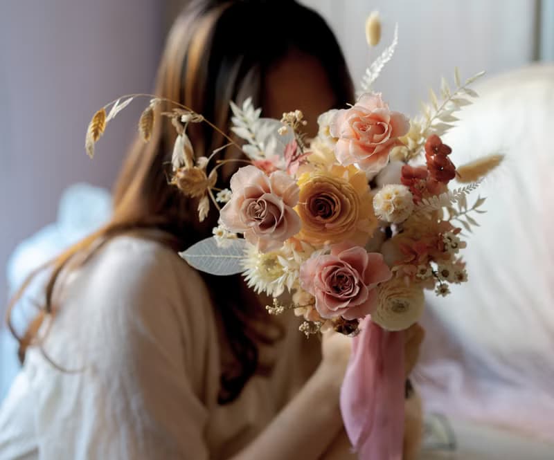 霂光精緻永生韓式小捧花  捧花 登記花束 婚禮捧花