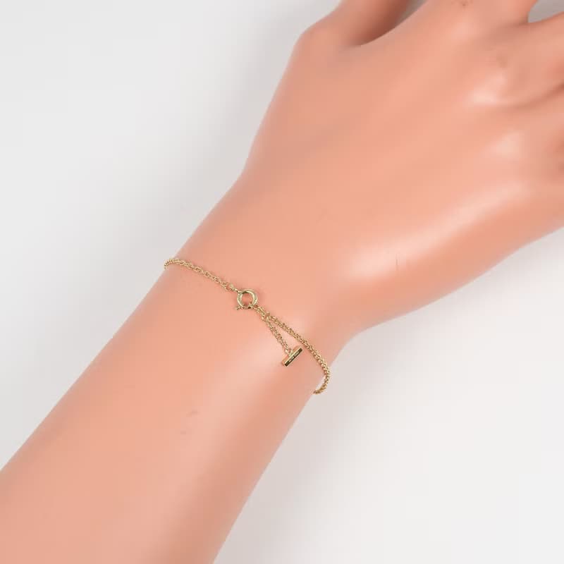 【日本直送】ティファニー ブレスレット Tスマイル 腕周り18.5cm K18YG イエローゴールド 約2.85g TIFFANY&Co.【中古】Aランク