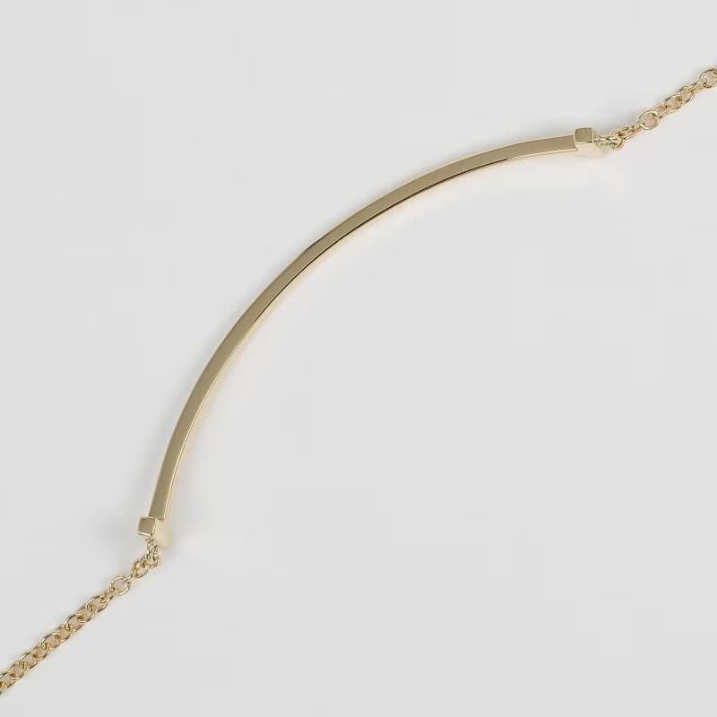 【日本直送】ティファニー ブレスレット Tスマイル 腕周り18.5cm K18YG イエローゴールド 約2.85g TIFFANY&Co.【中古】Aランク