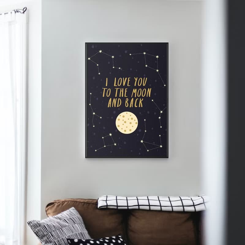 我非常愛你II - 字母心意卡掛畫/愛心 送禮/月亮/星星/星空