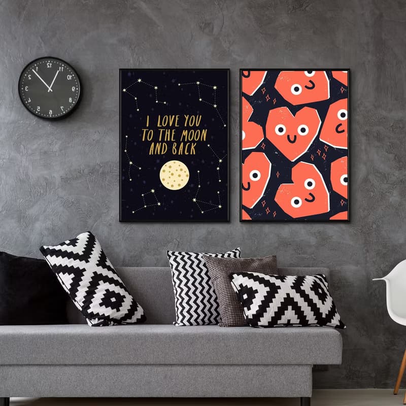 我非常愛你II - 字母心意卡掛畫/愛心 送禮/月亮/星星/星空