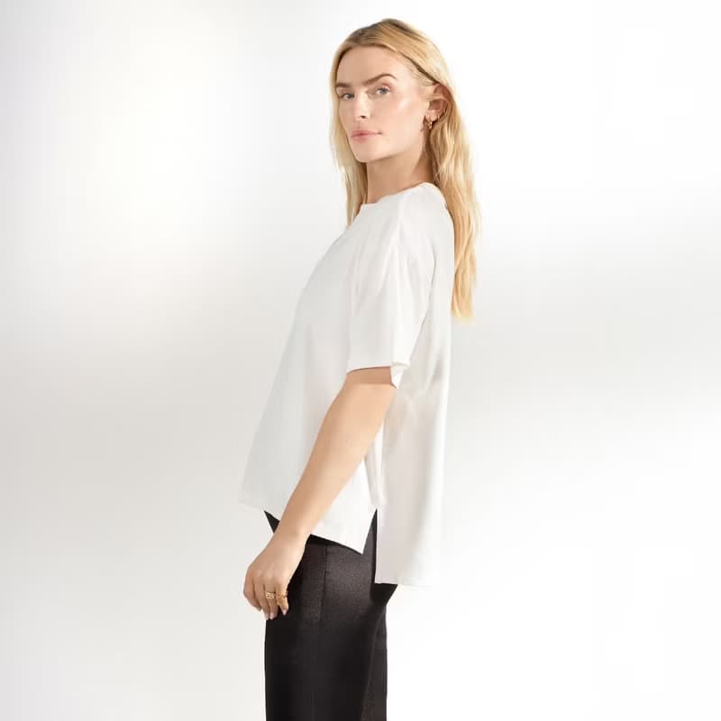 Bread & Boxers T shirt Soft Fiber 女用垂墜感柔棉T恤 - 象牙白