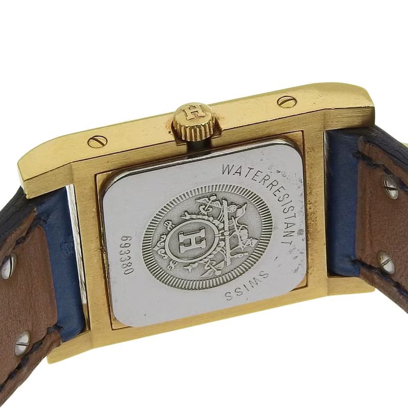 【日本直送】エルメス HERMES メドール 腕時計 SS×レザー  クオーツ アナログ表示 ホワイト文字盤 レディース【中古】