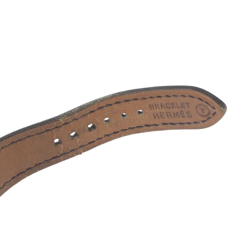 【日本直送】エルメス HERMES メドール 腕時計 SS×レザー  クオーツ アナログ表示 ホワイト文字盤 レディース【中古】