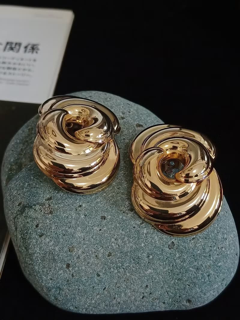 vintage jewelry  古董夾式耳環  金色雲海
