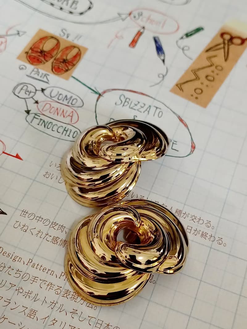 vintage jewelry  古董夾式耳環  金色雲海