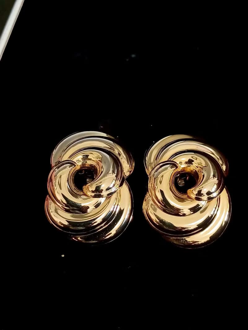 vintage jewelry  古董夾式耳環  金色雲海