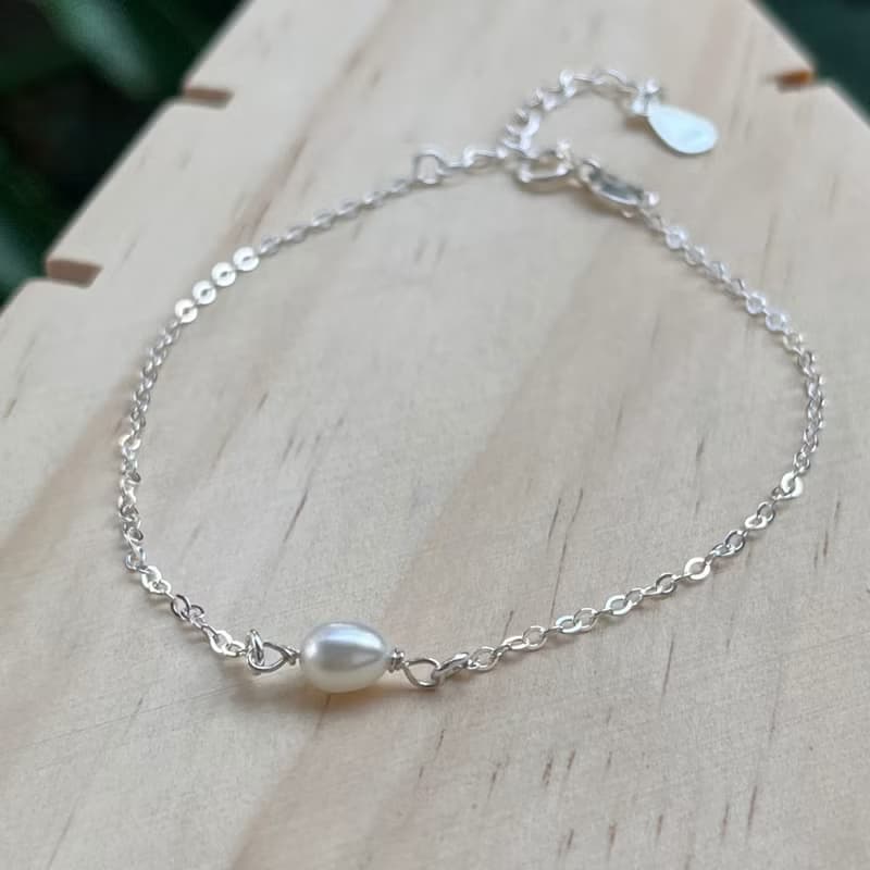 淡水珍珠 純銀手鍊 可調式 S925