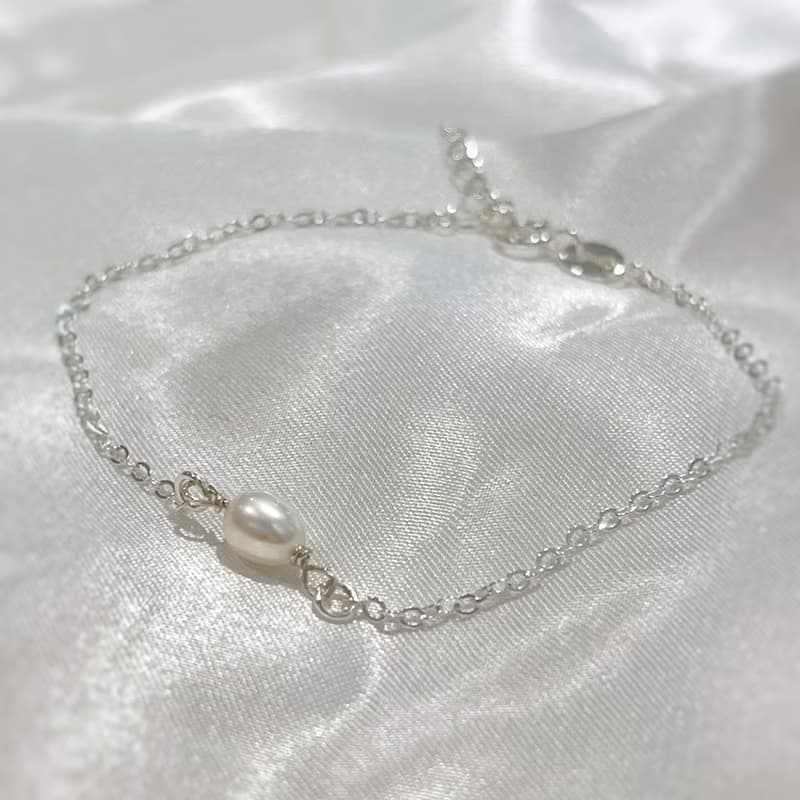 淡水珍珠 純銀手鍊 可調式 S925