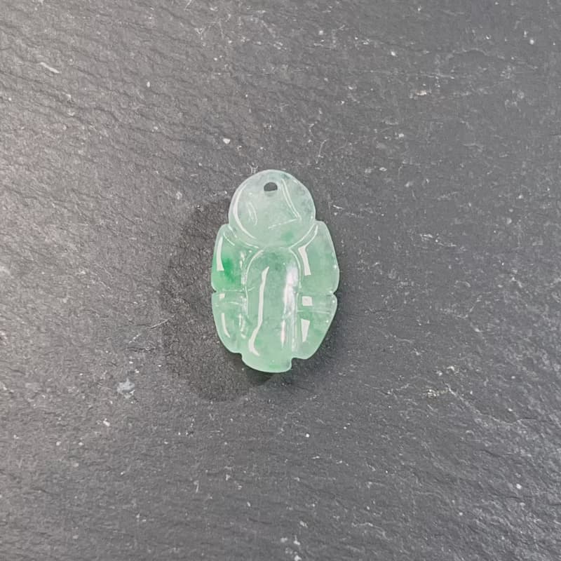【吉祥‧長壽】冰種飄綠花翡翠金錢龜 | 天然緬甸玉翡翠A貨 |送禮