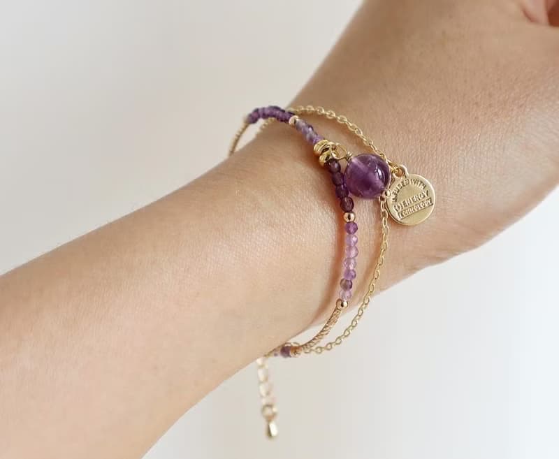 開發智慧|紫水晶|兩件相連式手鍊|提升學業運|提升集中力|招貴人