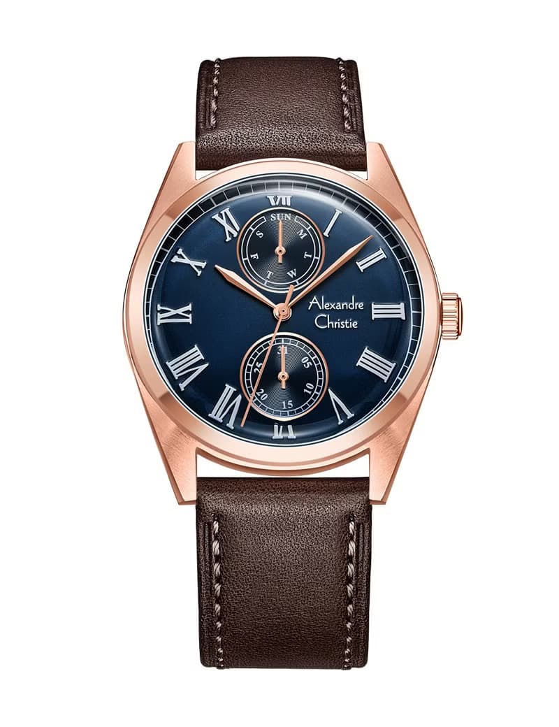 【AC手錶】6578MFLRGBU-藍x玫瑰金