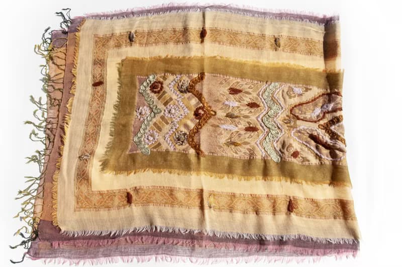喀什米爾Cashmere/水煮羊毛披肩/針織圍巾/刺繡圍巾/羊絨披巾-花