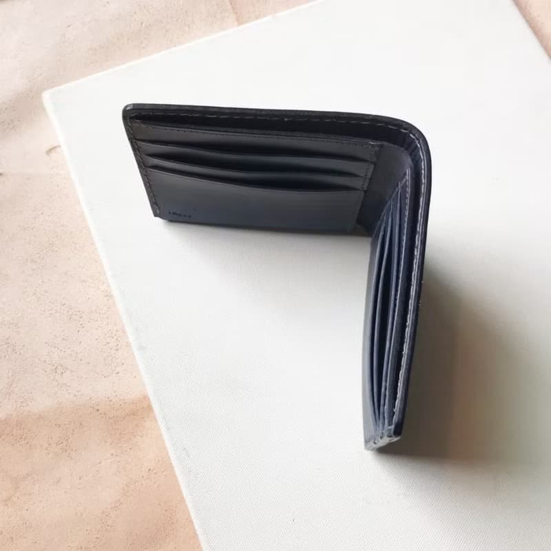 真皮短夾│6卡片層│灰藍漸層薰衣草紫