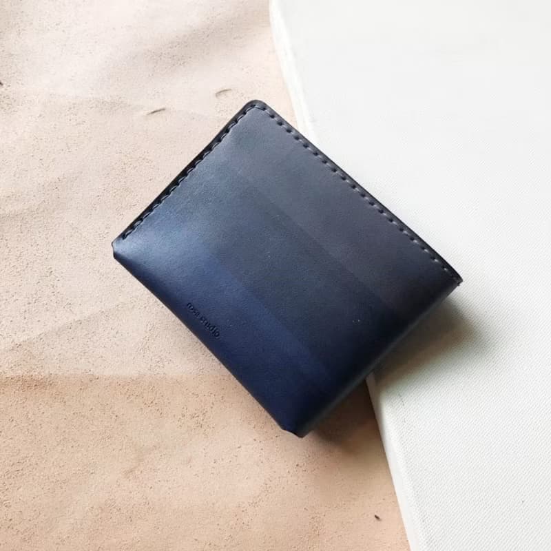 真皮短夾│6卡片層│灰藍漸層薰衣草紫