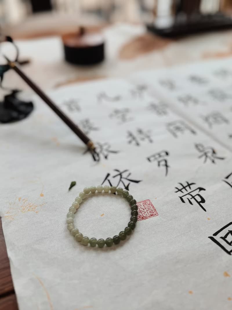 天然和田玉手串手鏈玉石素圈手串禮盒裝