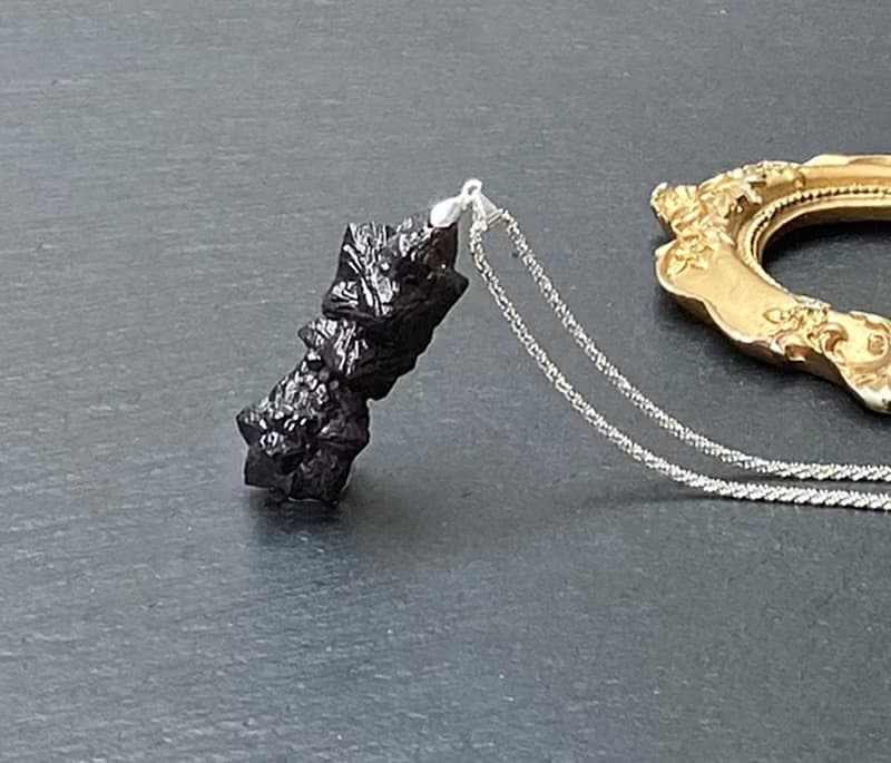 能量原石-天然埃及預言石 上帝溝通石 天機石 925純銀鈦鋼項鍊