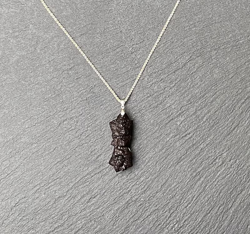 能量原石-天然埃及預言石 上帝溝通石 天機石 925純銀鈦鋼項鍊