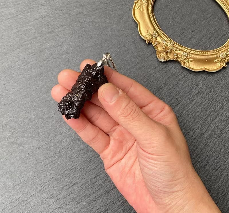 能量原石-天然埃及預言石 上帝溝通石 天機石 925純銀鈦鋼項鍊