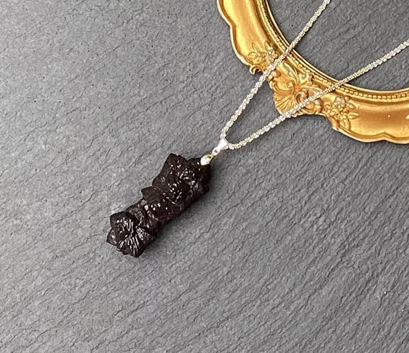 能量原石-天然埃及預言石 上帝溝通石 天機石 925純銀鈦鋼項鍊