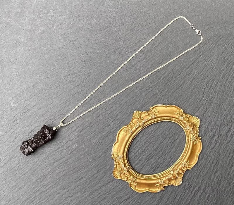 能量原石-天然埃及預言石 上帝溝通石 天機石 925純銀鈦鋼項鍊