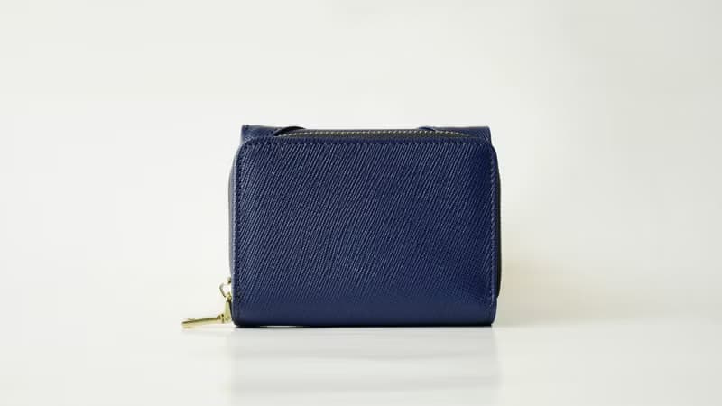 真皮短夾 Ellie Mini 款 / Navy Saffiano Leather