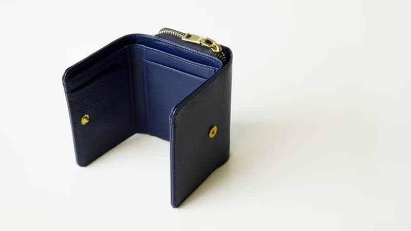 真皮短夾 Ellie Mini 款 / Navy Saffiano Leather